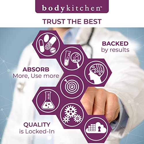 Body Kitchen Pro-Elastin, 1000 mg Elastin Supplement, Help Reduce Signs of Aging, Improved Skin Health, Firmness & Elasticity, Fewer Wrinkles, Veggie Caps, (Pack of 1) - Image 3