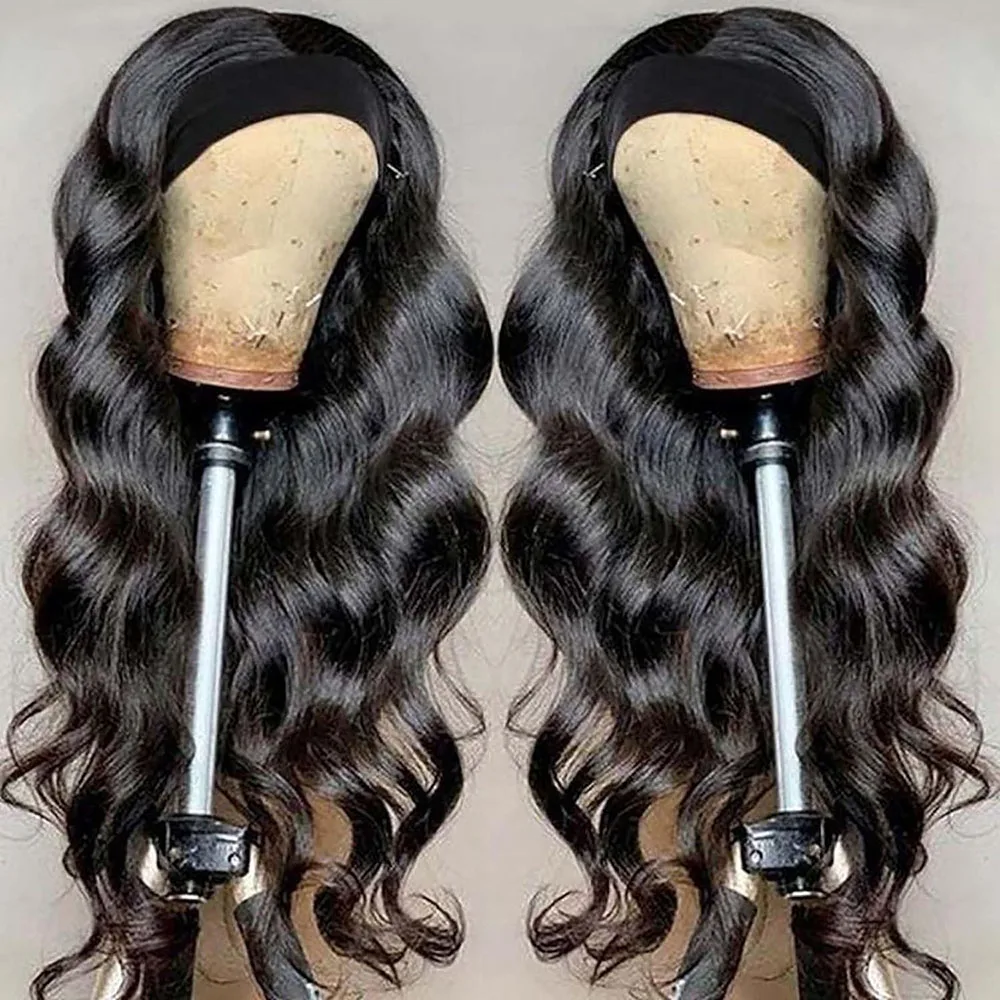 Body Wave Headband Human Hair Wig Machine Made Human Hair Wig Ready To Wear Headband Body Wave Remy Human Hair Wigs for Women - Image 2
