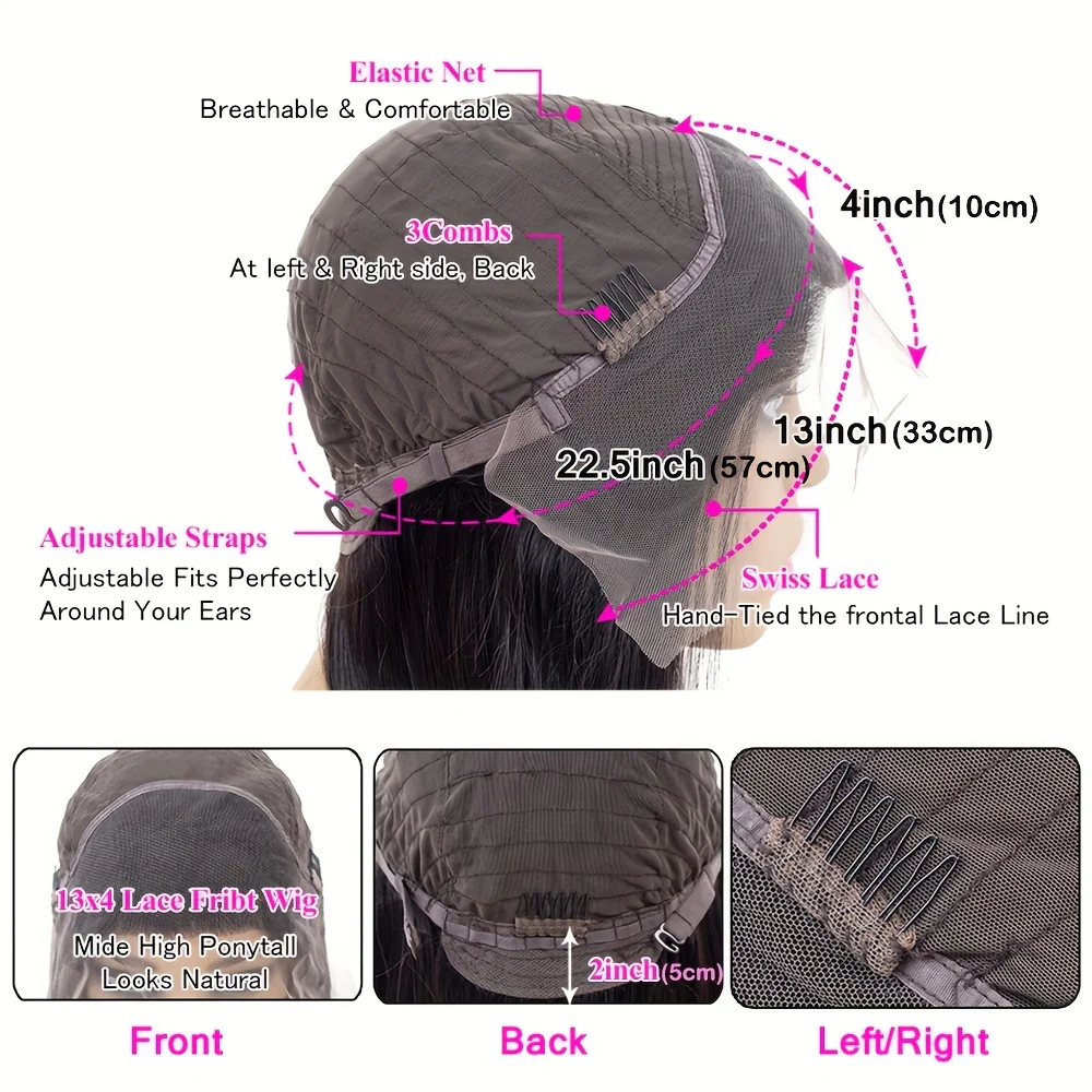 Body Wave Lace Front Wig 13x4 Lace Front Wigs For Women Brazilian Remy Huma Hair Wig 150% - Image 9