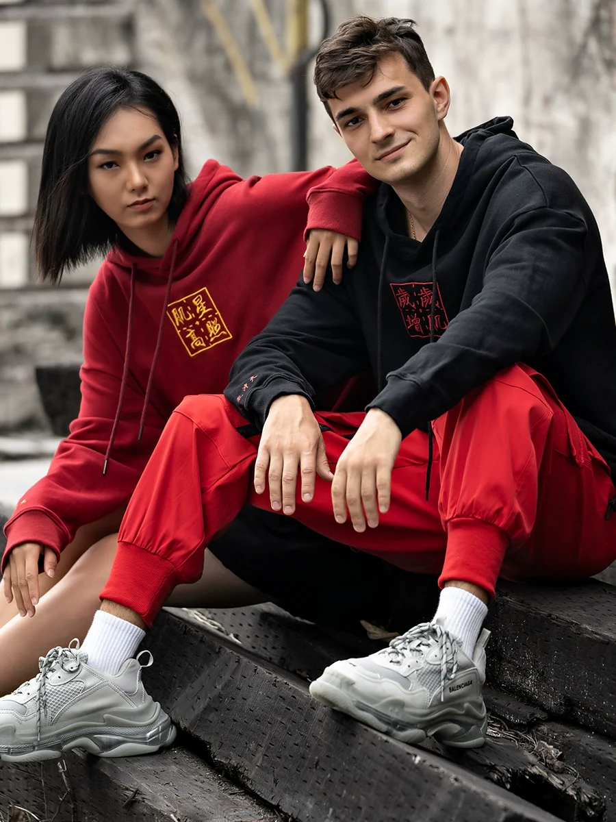 Bodybuilding Spring Limited Men's Hooded Versatile Embroidery Sweatshirt