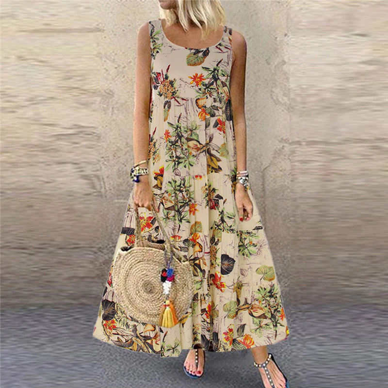 Bohemian Floral Dress Women Summer Beach Long Dress - Image 2