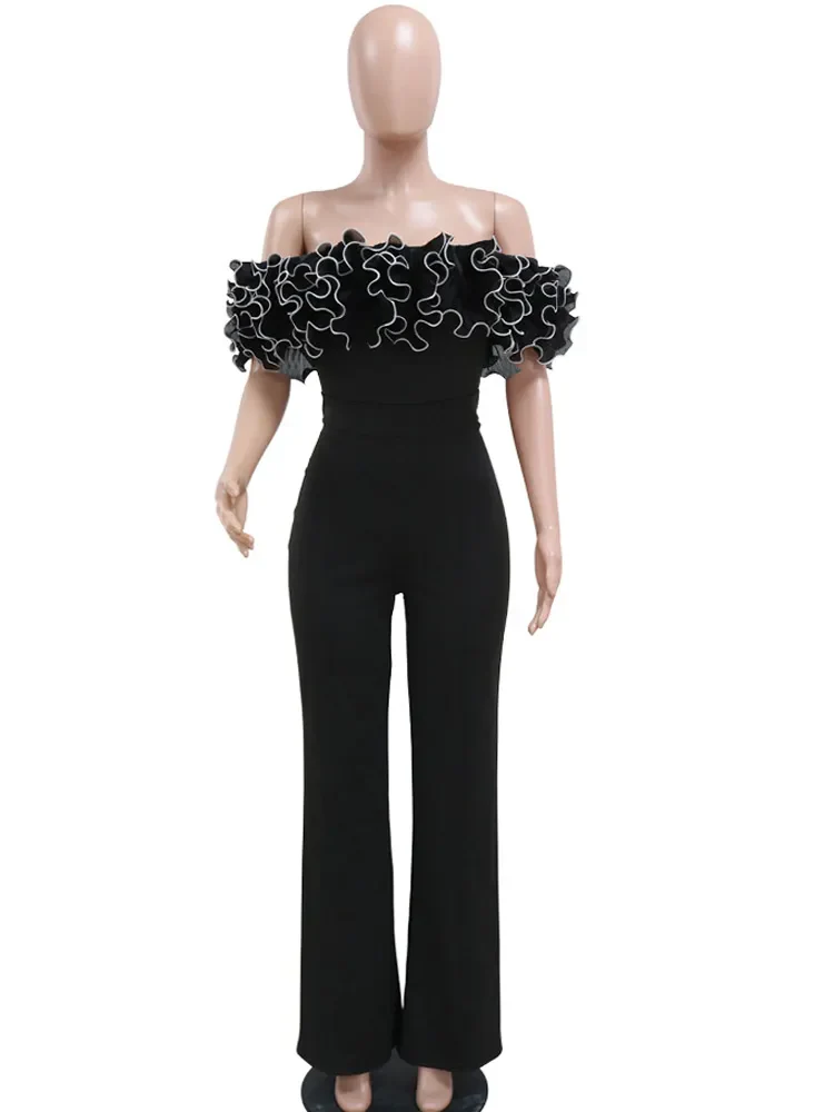 Bonnie Forest Woman Jumpsuits Elegant Rose Detail One Piece Women Clothing Club Overalls Celebrities Outfits Party Sexy Clubwear - Image 4
