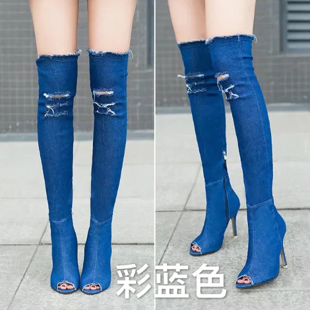 Boots Women Thigh High Boots Winter Women Boots High Heels Women Shoes tassel jean boot ladies shoes Good service 2023 - Image 10
