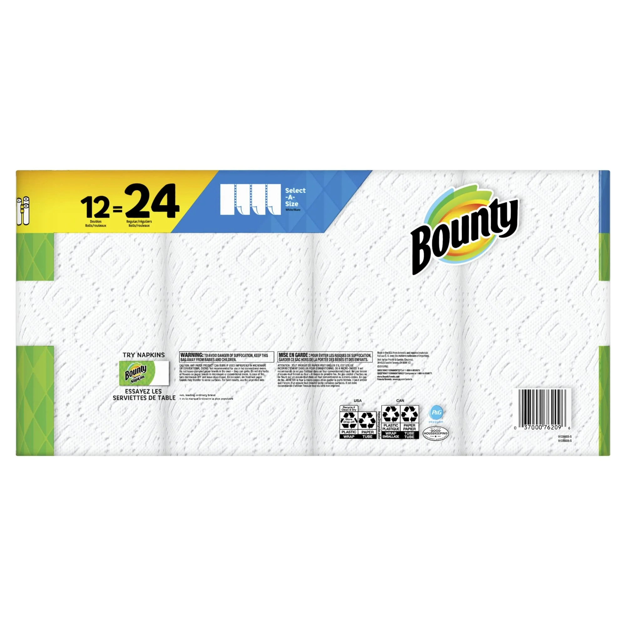 Bounty® Select-A-Size® Double 2-Ply Paper Towels, 98 Sheets Per Roll, Pack Of 12 Rolls - Image 5