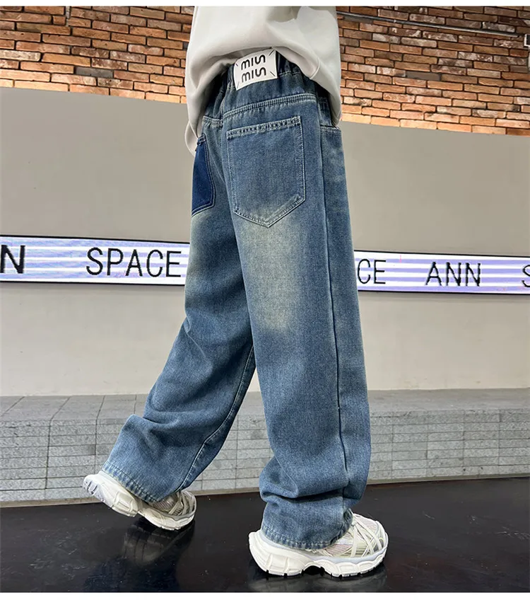 Boys Jeans 2024 Autumn&winter New Teenage Children Plus Fleece Warm Pants Boys Fried Street Handsome Pants Kids Denim Trousers - Image 18