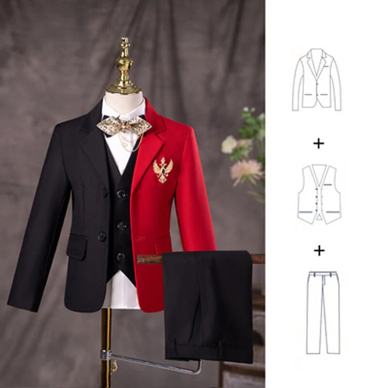 Boys Wedding Suit Children Stage Performance Formal Suit Flower Kids School Graduation Party Set Girl Piano Ceremony Costume - Image 4