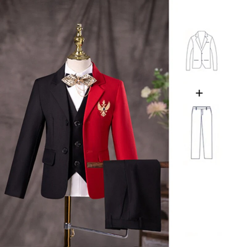 Boys Wedding Suit Children Stage Performance Formal Suit Flower Kids School Graduation Party Set Girl Piano Ceremony Costume - Image 5