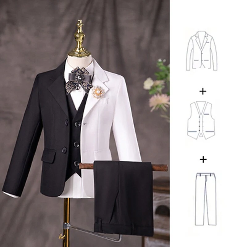 Boys Wedding Suit Children Stage Performance Formal Suit Flower Kids School Graduation Party Set Girl Piano Ceremony Costume - Image 6