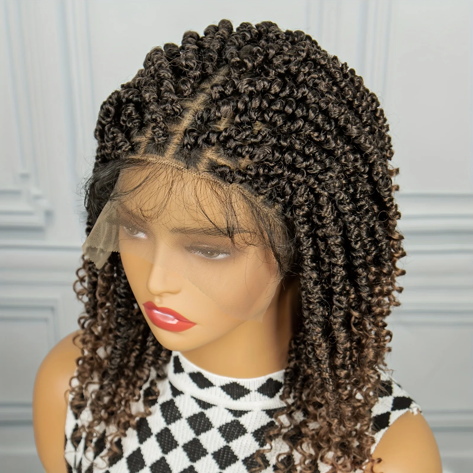 Braids Wig Curly Braids Wig Synthetic Lace Wig Beginners Friendly Heat Resistant Wig For Women - Image 10