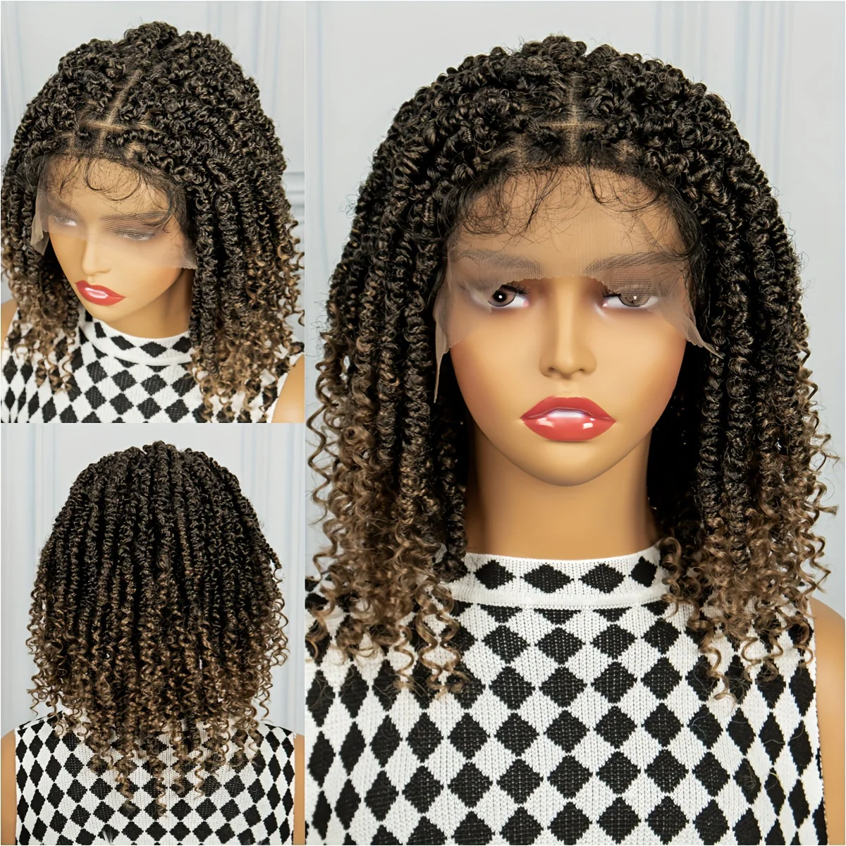Braids Wig Curly Braids Wig Synthetic Lace Wig Beginners Friendly Heat Resistant Wig For Women - Image 7