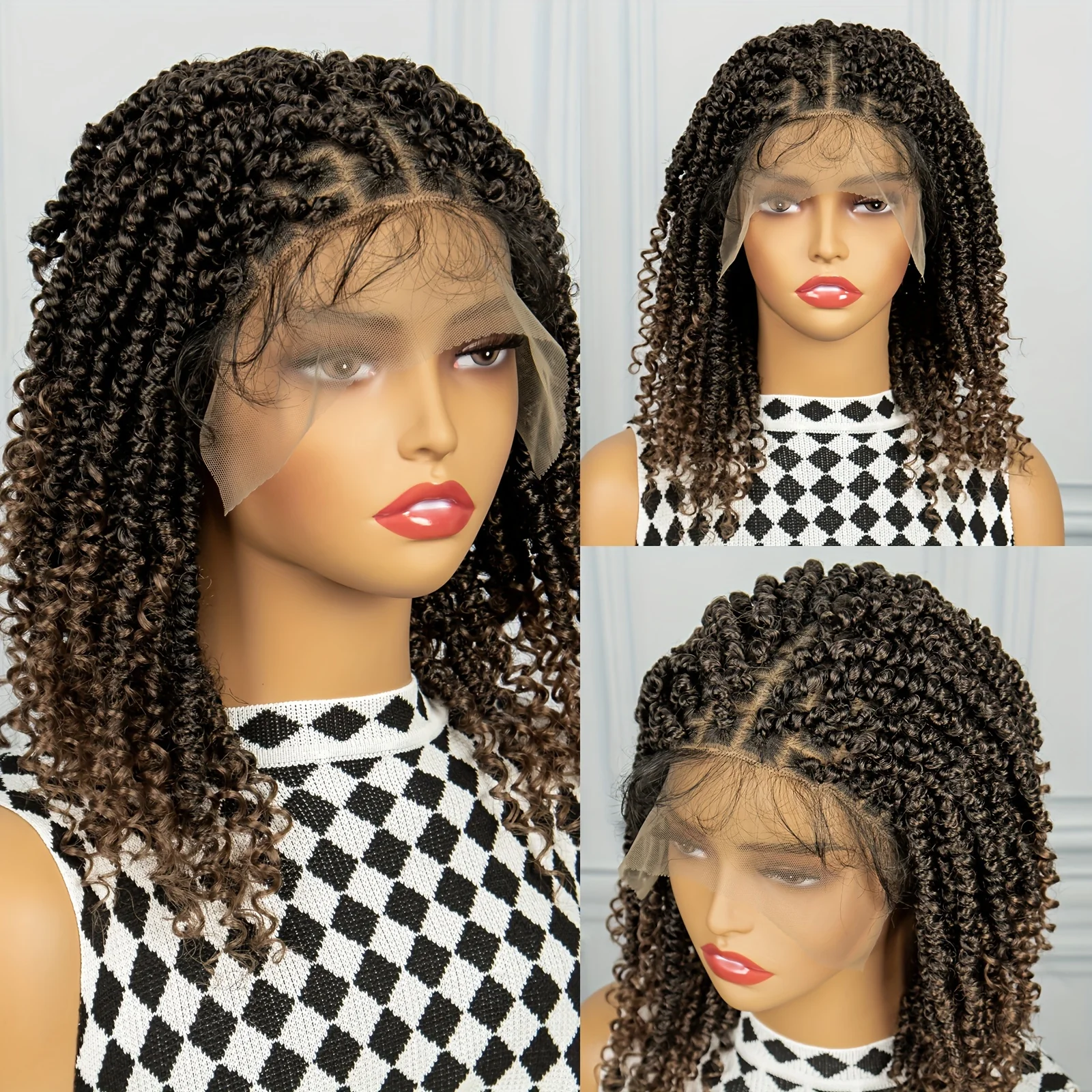 Braids Wig Curly Braids Wig Synthetic Lace Wig Beginners Friendly Heat Resistant Wig For Women - Image 6