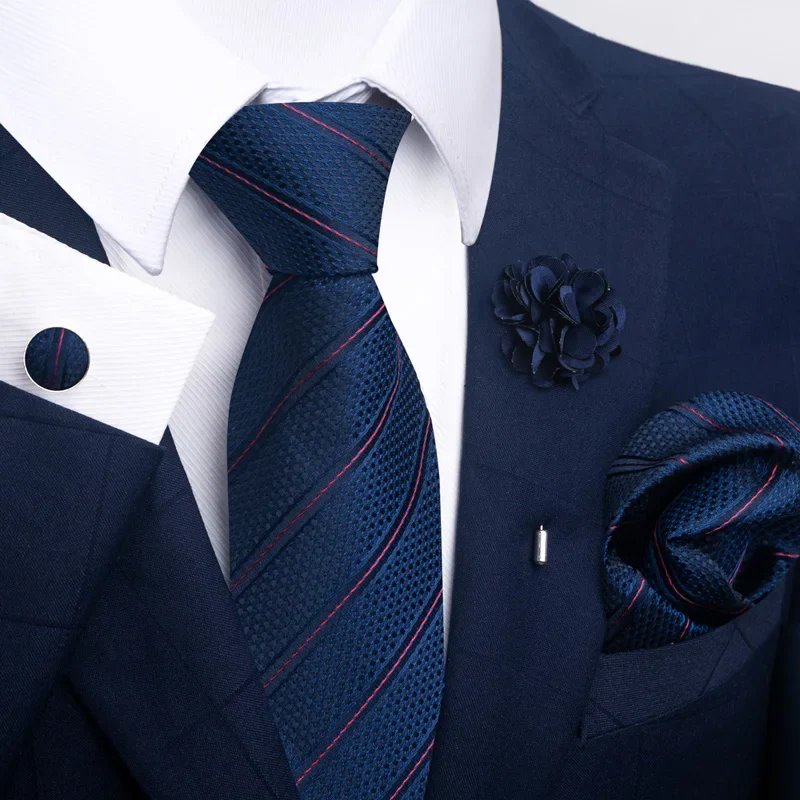 Brand Fashion Luxurious Green Floral Necktie Pocket Square Cufflinks Brooch Set Man Suit Accessories Birthday Present - Image 15