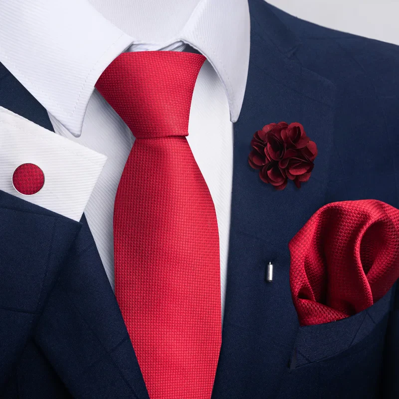 Brand Fashion Luxurious Green Floral Necktie Pocket Square Cufflinks Brooch Set Man Suit Accessories Birthday Present - Image 19