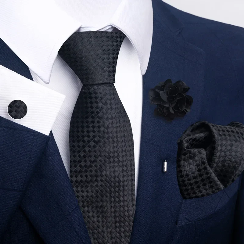 Brand Fashion Luxurious Green Floral Necktie Pocket Square Cufflinks Brooch Set Man Suit Accessories Birthday Present - Image 20