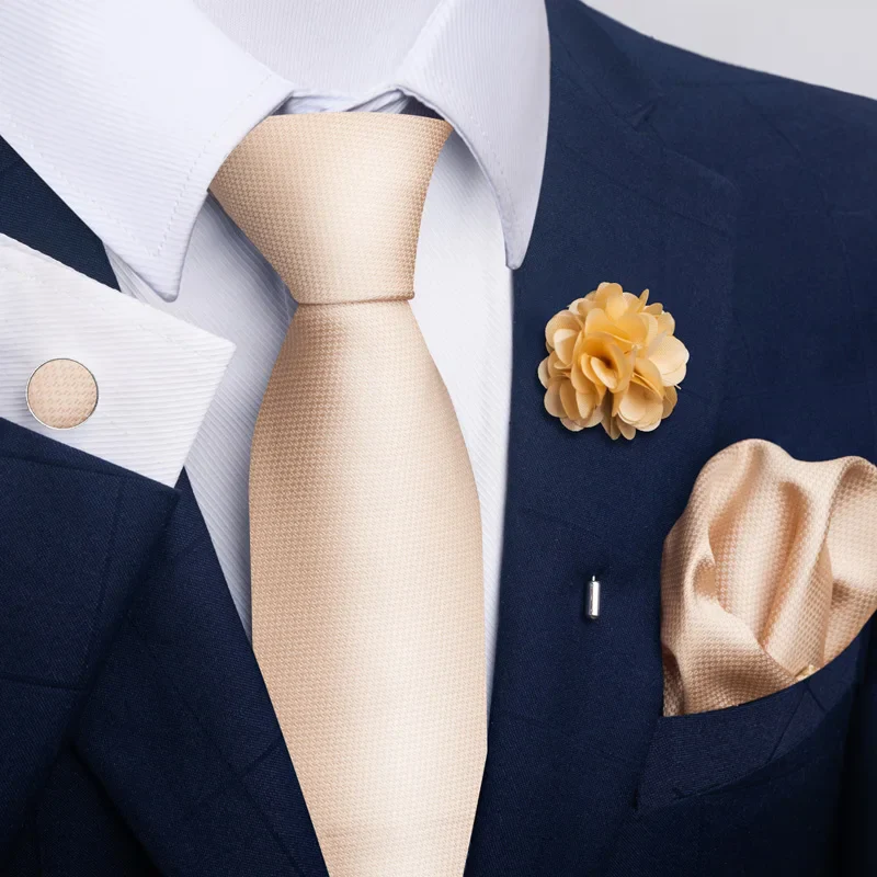 Brand Fashion Luxurious Green Floral Necktie Pocket Square Cufflinks Brooch Set Man Suit Accessories Birthday Present - Image 23