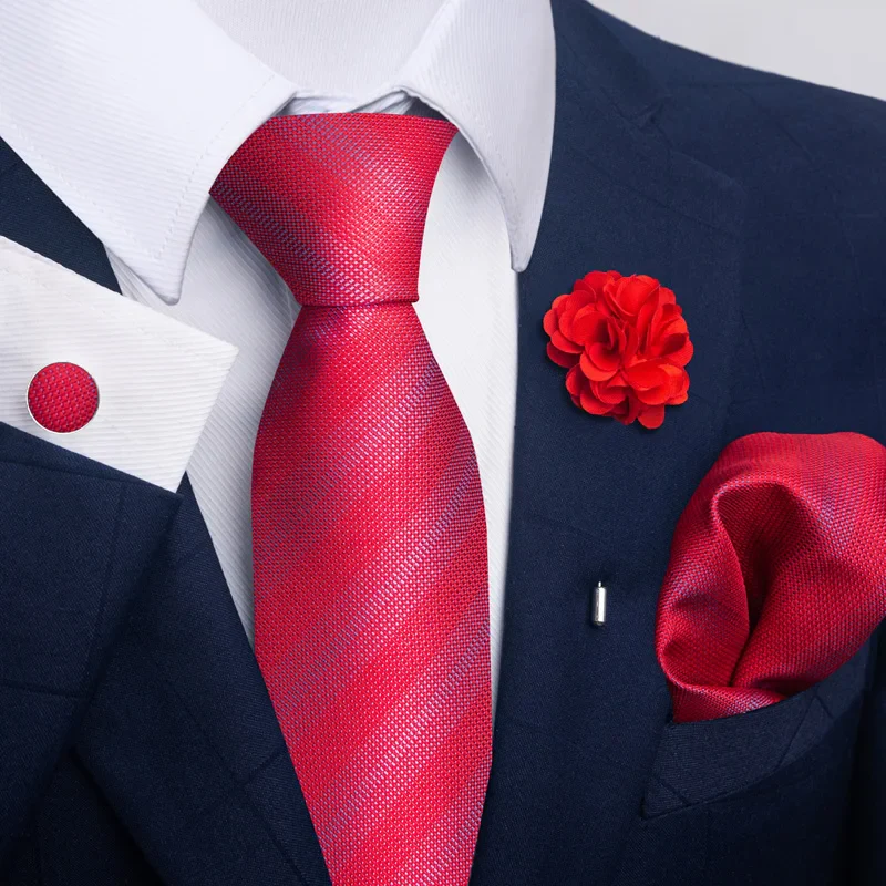 Brand Fashion Luxurious Green Floral Necktie Pocket Square Cufflinks Brooch Set Man Suit Accessories Birthday Present - Image 31