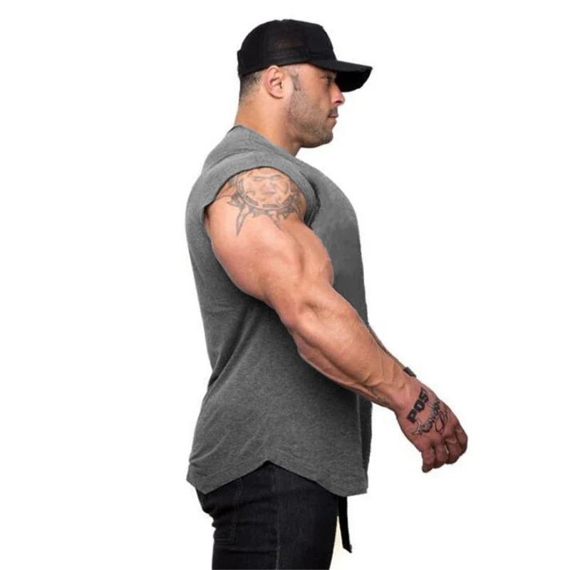 Brand Gyms Tank Top Mens Sleeveless shirts Summer Cotton Slim Fit Men Clothing Bodybuilding Undershirt Fitness tops tees - Image 2