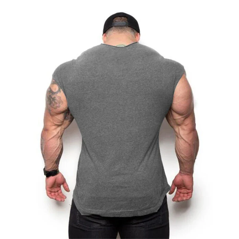 Brand Gyms Tank Top Mens Sleeveless shirts Summer Cotton Slim Fit Men Clothing Bodybuilding Undershirt Fitness tops tees - Image 3