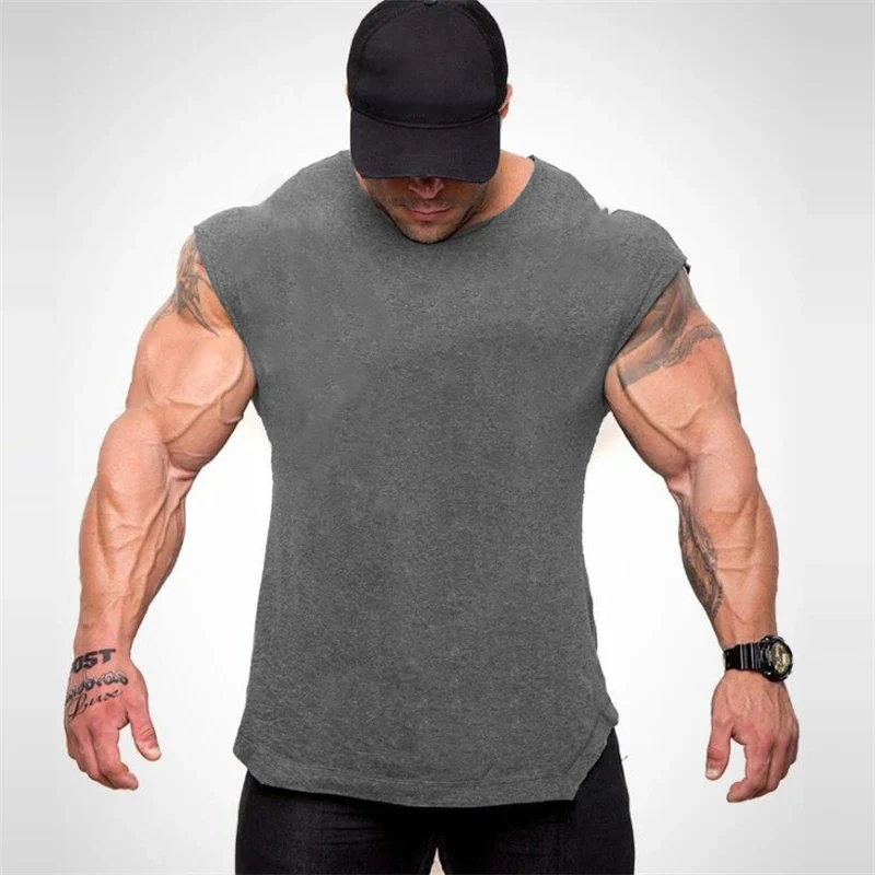 Brand Gyms Tank Top Mens Sleeveless shirts Summer Cotton Slim Fit Men Clothing Bodybuilding Undershirt Fitness tops tees - Image 9