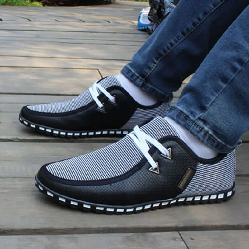 Brand Men Casual Shoes Breathable Canvas Shoes Men Sneakers Fashion Lace Up Espadrilles Men Footwear Comfortable Walking Shoes - Image 2