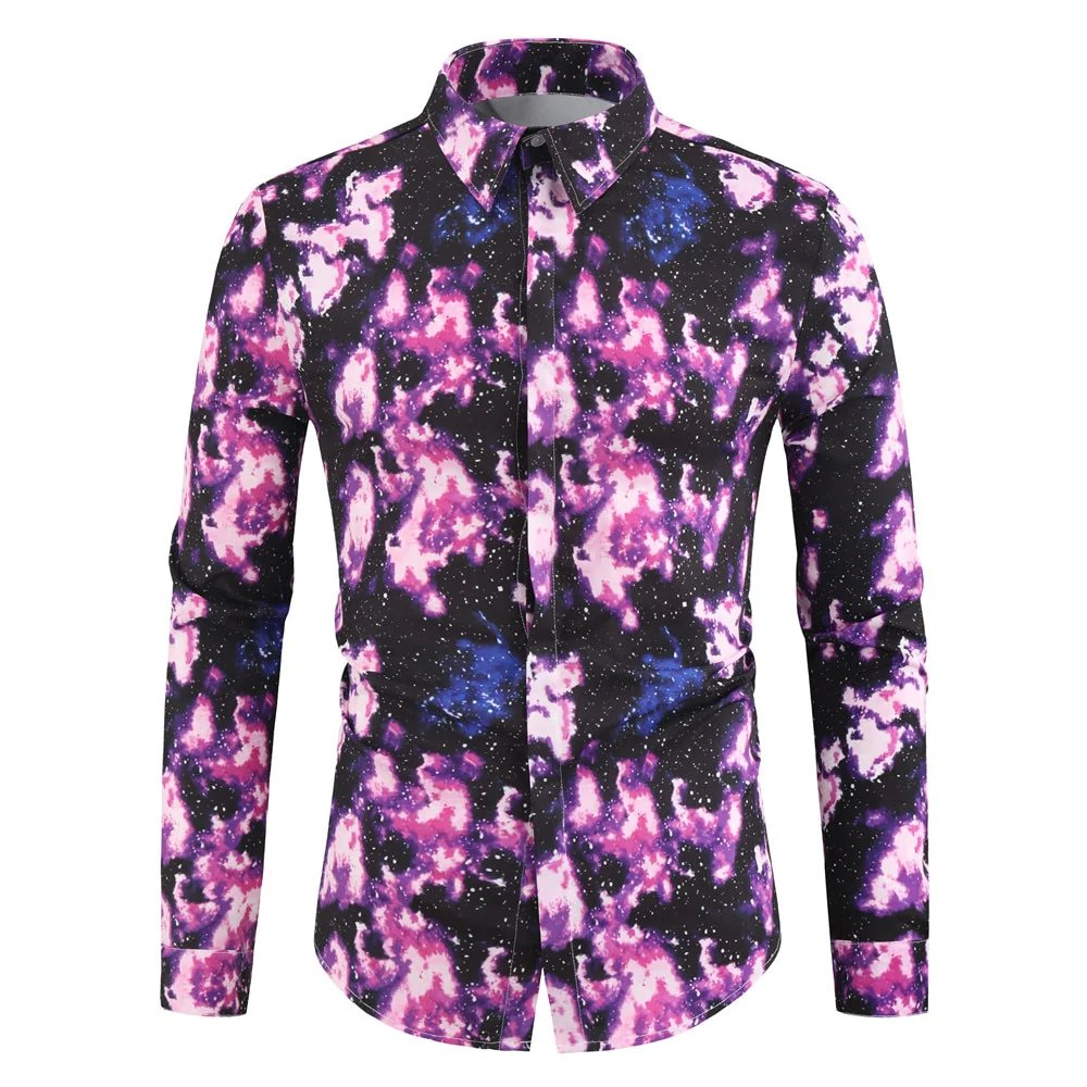 Brand Men Shirts Long Sleeve 2020 Hawaiian Style Printed Mens Casual Shirt Tops Plus Size - Image 7