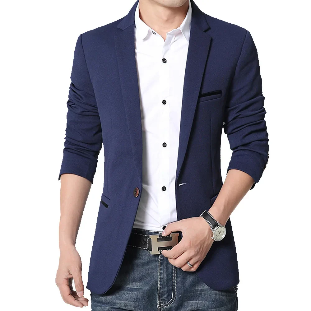 Brand Mens Casual Blazers Autumn Spring Fashion Slim Suit Jacket Men Blazer Masculino Clothing Vetement Homme M~5XL AY1415 - Image 3