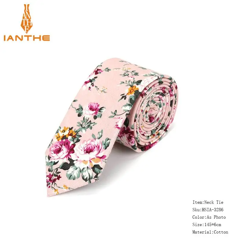 Brand New 100% Cotton Men's Paisley Print Neck Ties For Men Necktie Narrow Slim Skinny Cravate Narrow Flower Neckties Corbatas - Image 10