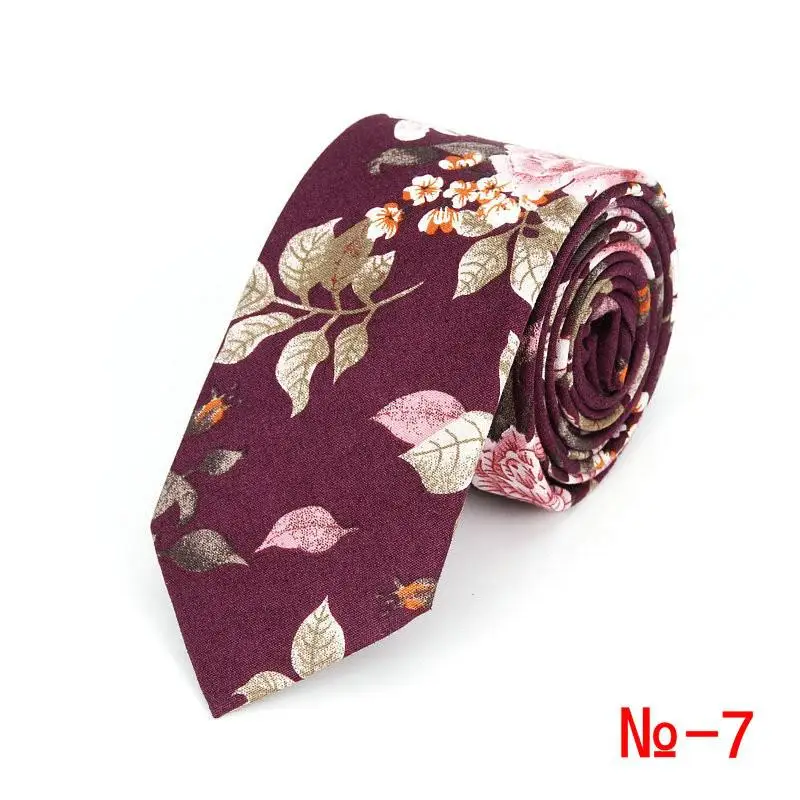 Brand New 100% Cotton Men's Paisley Print Neck Ties For Men Necktie Narrow Slim Skinny Cravate Narrow Flower Neckties Corbatas - Image 11
