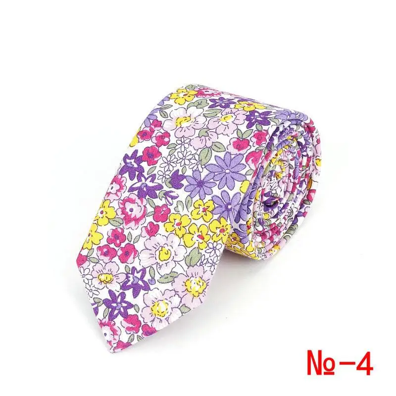 Brand New 100% Cotton Men's Paisley Print Neck Ties For Men Necktie Narrow Slim Skinny Cravate Narrow Flower Neckties Corbatas - Image 14