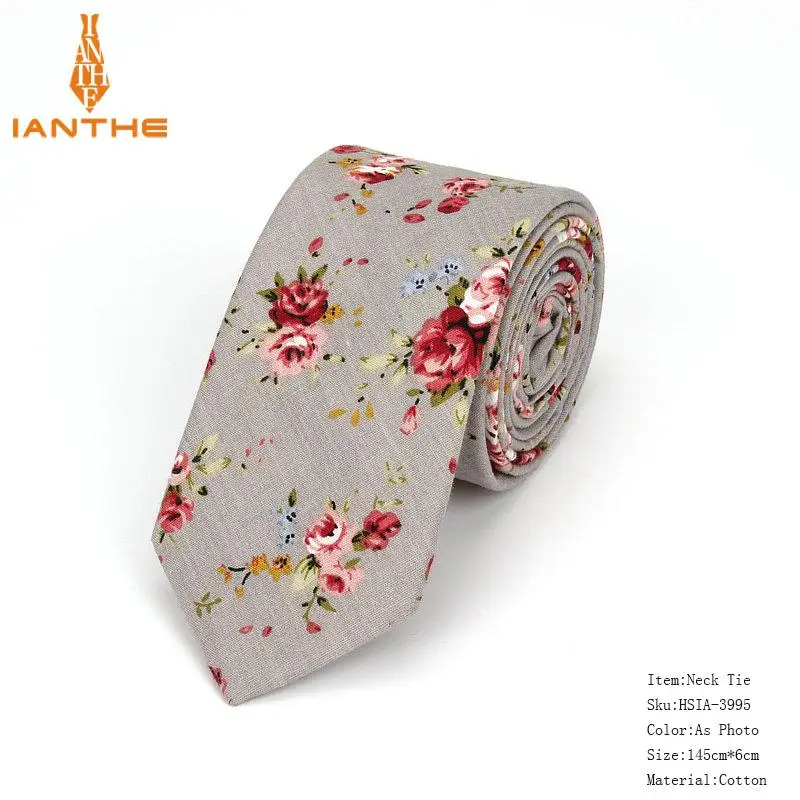 Brand New 100% Cotton Men's Paisley Print Neck Ties For Men Necktie Narrow Slim Skinny Cravate Narrow Flower Neckties Corbatas - Image 18