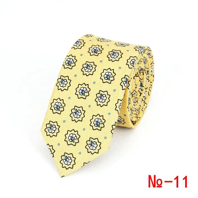 Brand New 100% Cotton Men's Paisley Print Neck Ties For Men Necktie Narrow Slim Skinny Cravate Narrow Flower Neckties Corbatas - Image 27