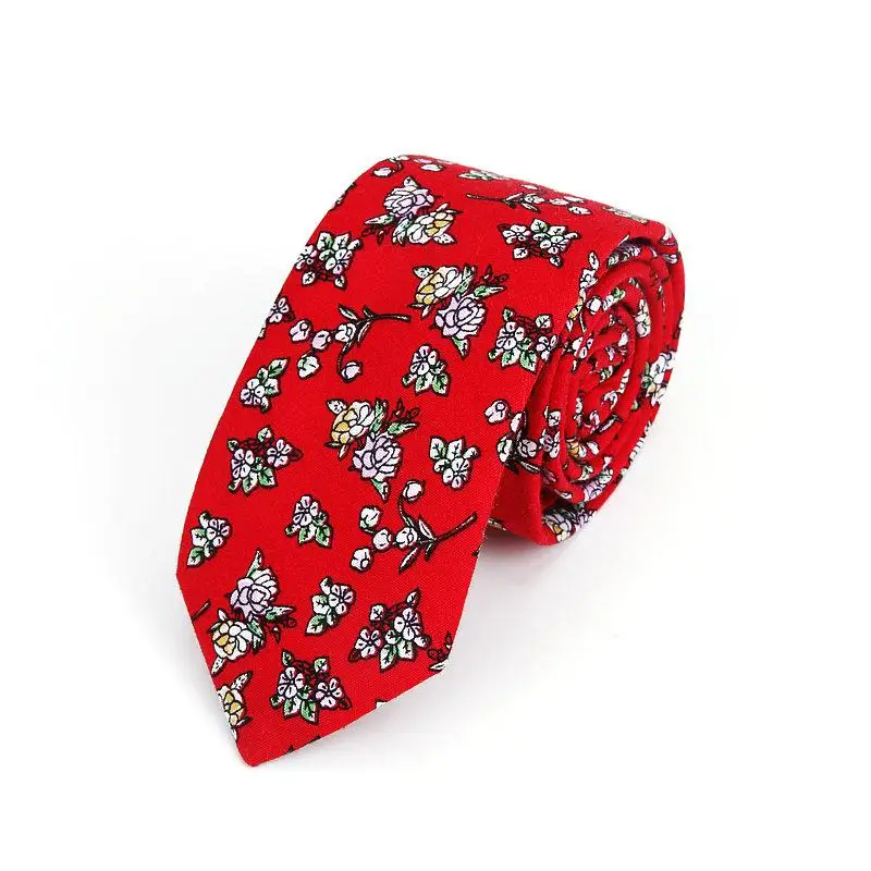 Brand New 100% Cotton Men's Paisley Print Neck Ties For Men Necktie Narrow Slim Skinny Cravate Narrow Flower Neckties Corbatas - Image 34