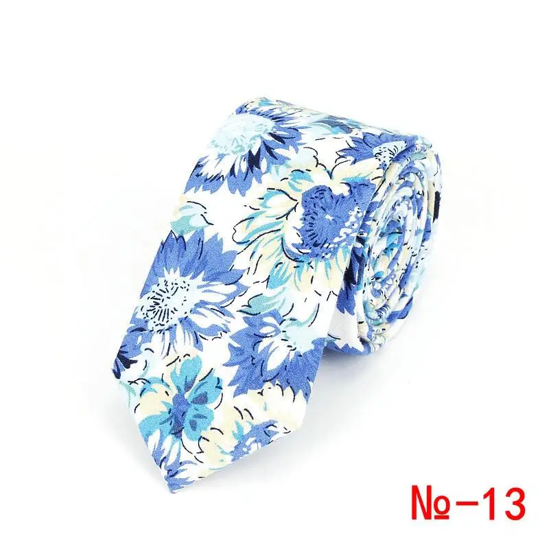 Brand New 100% Cotton Men's Paisley Print Neck Ties For Men Necktie Narrow Slim Skinny Cravate Narrow Flower Neckties Corbatas - Image 35