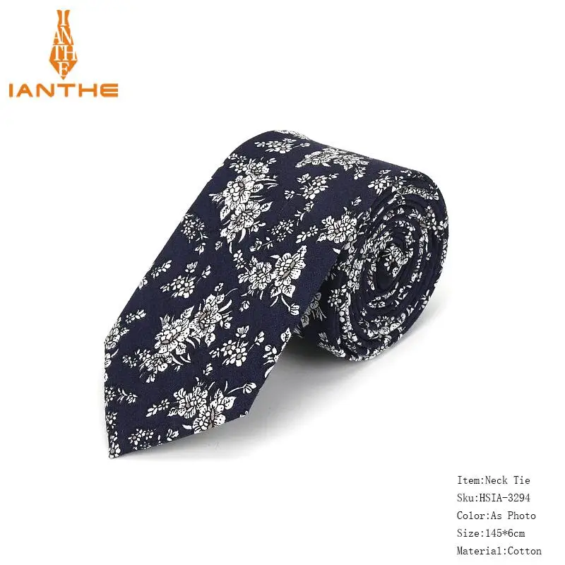 Brand New 100% Cotton Men's Paisley Print Neck Ties For Men Necktie Narrow Slim Skinny Cravate Narrow Flower Neckties Corbatas - Image 37