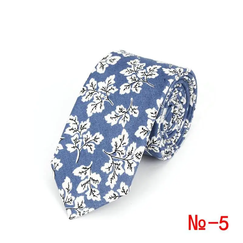 Brand New 100% Cotton Men's Paisley Print Neck Ties For Men Necktie Narrow Slim Skinny Cravate Narrow Flower Neckties Corbatas - Image 38