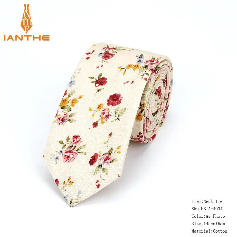 Brand New 100% Cotton Men's Paisley Print Neck Ties For Men Necktie Narrow Slim Skinny Cravate Narrow Flower Neckties Corbatas - Image 43