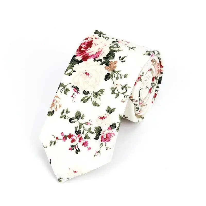 Brand New 100% Cotton Men's Paisley Print Neck Ties For Men Necktie Narrow Slim Skinny Cravate Narrow Flower Neckties Corbatas - Image 50
