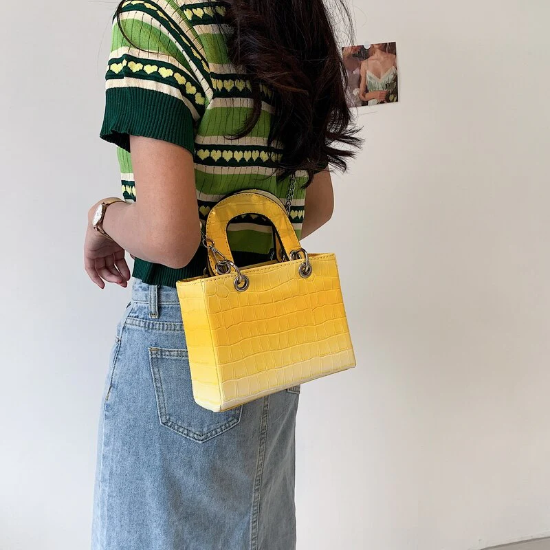 Branded Handbag Stone Pattern Leather Hand Bags For Women Classic Square Top Handle Clutch Purse Luxury Lady Crossbody Bag - Image 14
