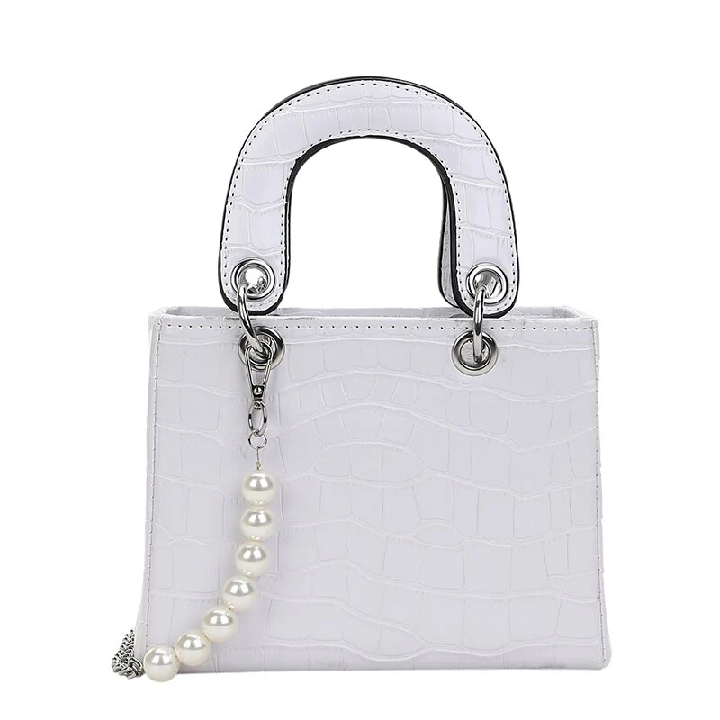Branded Handbag Stone Pattern Leather Hand Bags For Women Classic Square Top Handle Clutch Purse Luxury Lady Crossbody Bag - Image 4