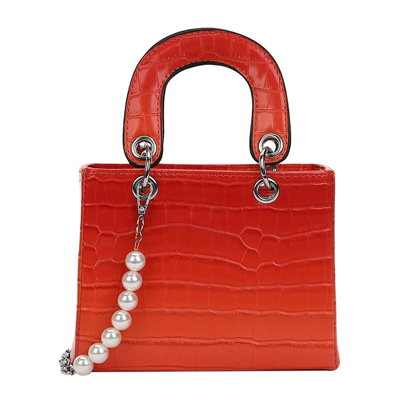 Branded Handbag Stone Pattern Leather Hand Bags For Women Classic Square Top Handle Clutch Purse Luxury Lady Crossbody Bag - Image 6