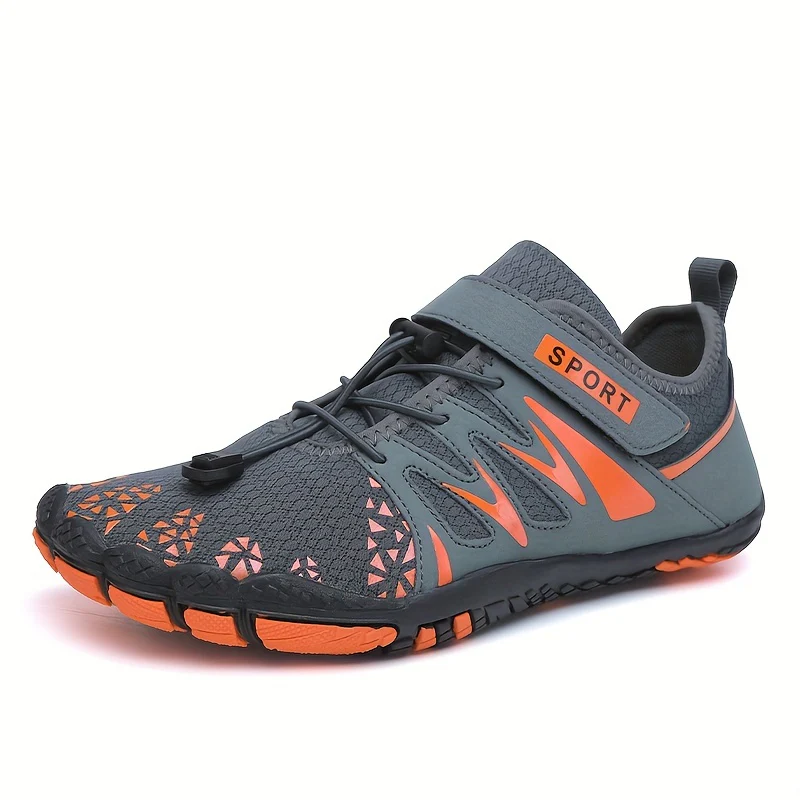 [Breathable Barefoot Water Shoes] Breathable Men's Barefoot Water Shoes - Non-Slip, Durable Striped Design - Perfect for Beach, Workout, Walking, Hiking & Running | Lace-Up Closure | Mesh Upper & Rubber Sole - Image 10