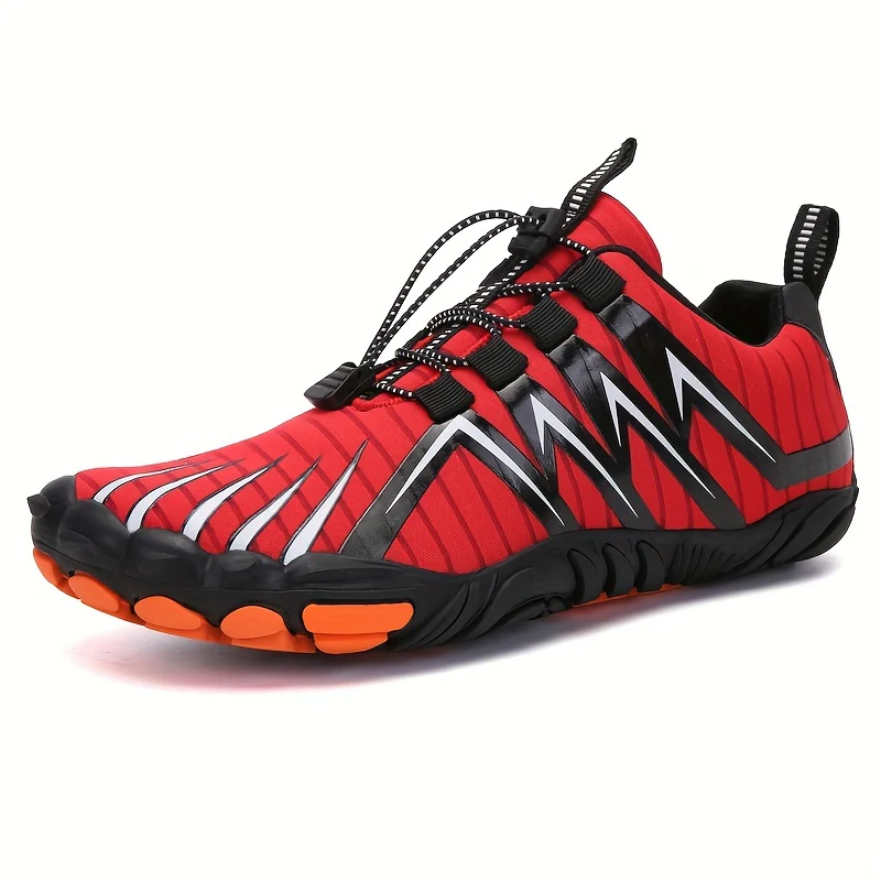 [Breathable Barefoot Water Shoes] Breathable Men's Barefoot Water Shoes - Non-Slip, Durable Striped Design - Perfect for Beach, Workout, Walking, Hiking & Running | Lace-Up Closure | Mesh Upper & Rubber Sole - Image 11