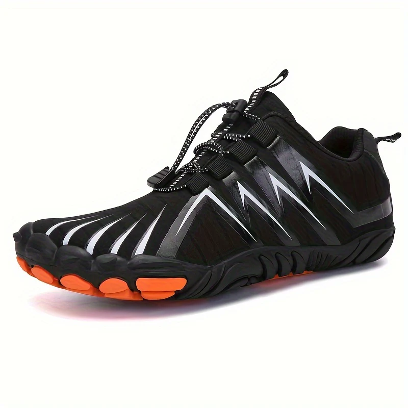 [Breathable Barefoot Water Shoes] Breathable Men's Barefoot Water Shoes - Non-Slip, Durable Striped Design - Perfect for Beach, Workout, Walking, Hiking & Running | Lace-Up Closure | Mesh Upper & Rubber Sole - Image 12