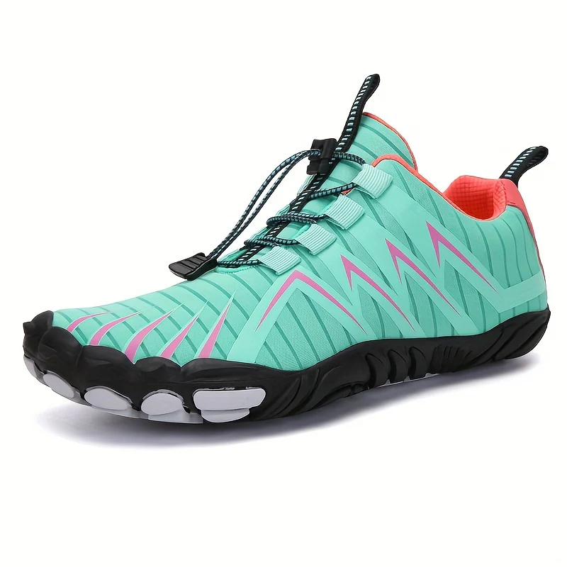 [Breathable Barefoot Water Shoes] Breathable Men's Barefoot Water Shoes - Non-Slip, Durable Striped Design - Perfect for Beach, Workout, Walking, Hiking & Running | Lace-Up Closure | Mesh Upper & Rubber Sole - Image 7