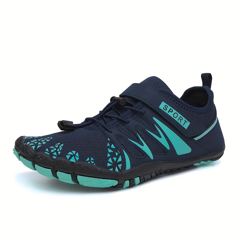 [Breathable Barefoot Water Shoes] Breathable Men's Barefoot Water Shoes - Non-Slip, Durable Striped Design - Perfect for Beach, Workout, Walking, Hiking & Running | Lace-Up Closure | Mesh Upper & Rubber Sole - Image 9