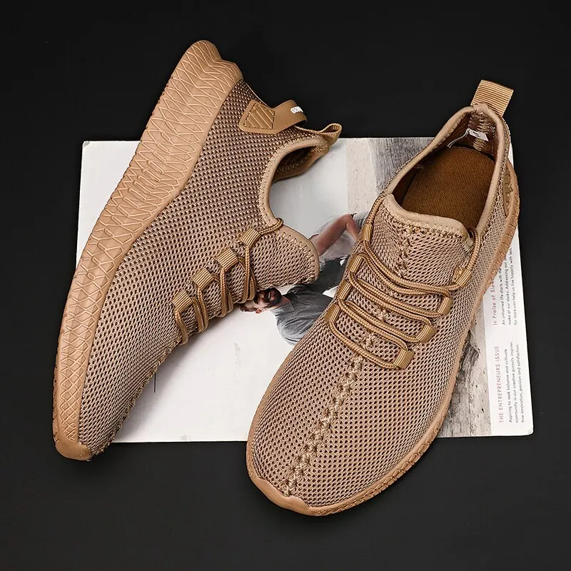 Breathable Mesh Men Shoes Trendy Lightweight Walking Flats Plus Size Male Tennis Sneakers Outdoor Running Fitness Shoes - Image 3