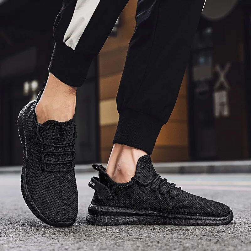 Breathable Mesh Men Shoes Trendy Lightweight Walking Flats Plus Size Male Tennis Sneakers Outdoor Running Fitness Shoes - Image 4