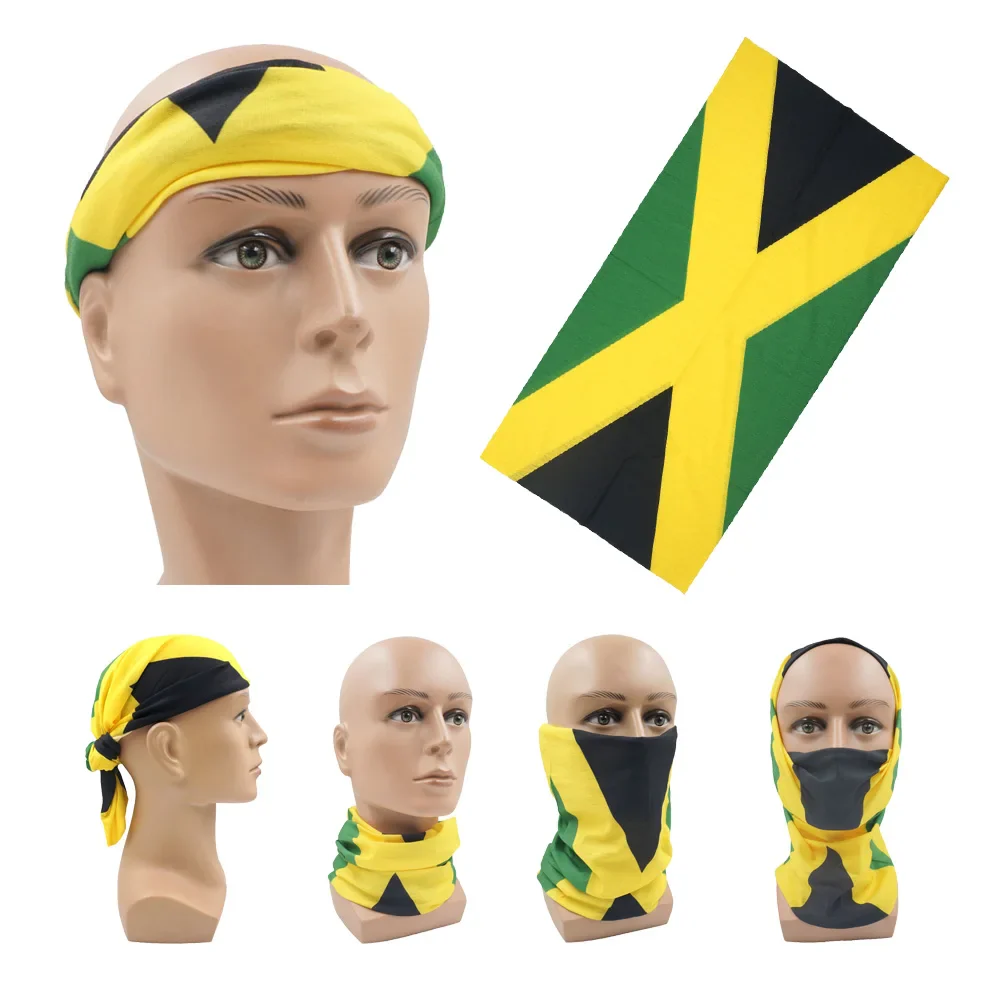 Breathable Running Face Mask Scarves Jamaica Flag Bandana Snood 100% Polyester Biker Multi Purpose Use Head Wrap Neck Gaiter JM - Image 4