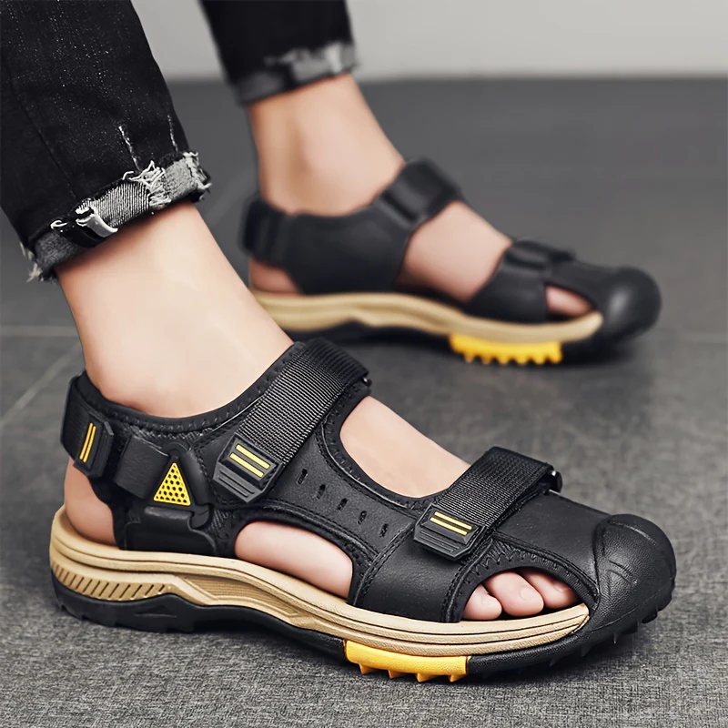 [Breathable Sandals] Summer Breathable Men's Sandals | Casual Sporty Open-Toe Shoes with Adjustable Straps, Faux Cover & Rubber Sole for Beach, Hiking, and Outdoor Activities - Image 10