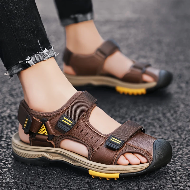 [Breathable Sandals] Summer Breathable Men's Sandals | Casual Sporty Open-Toe Shoes with Adjustable Straps, Faux Cover & Rubber Sole for Beach, Hiking, and Outdoor Activities - Image 2